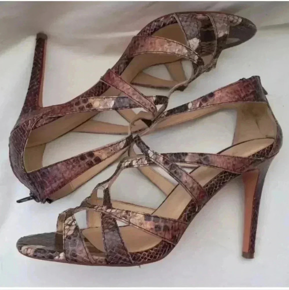 Gloria Ortiz Snakeskin Gladiator Heels - Picture 2 of 5
